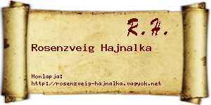 Rosenzveig Hajnalka névjegykártya